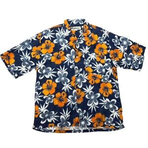 O’Neill Hawaiian Shirt Vintage 90s Tropical Bold Floral Surfer Men Medium Cotton